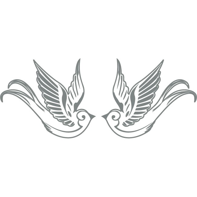 Sticker auto - Randunici (pachet) - Gri Metal - 2buc 18x15 cm