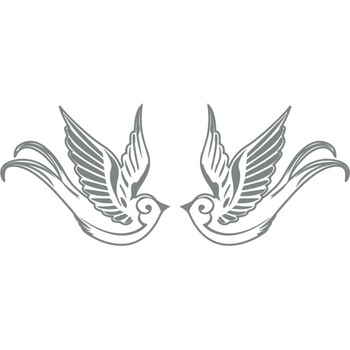 Sticker auto - Randunici (pachet) - Gri Metal - 2buc 18x15 cm Sticker auto - Randunici (pachet) - Gri Metal - 2buc 18x15 cm