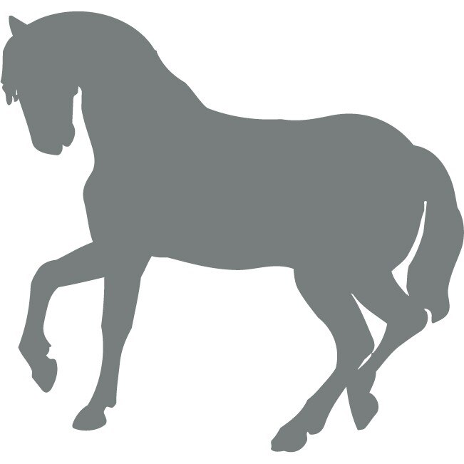 Calul - Sticker Decorativ - Gri Metal - 86 x 83 cm