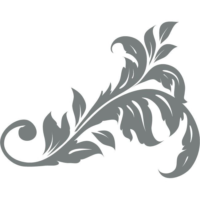 Frunza - Sticker Decorativ - Gri Metal - 105 x 83 cm