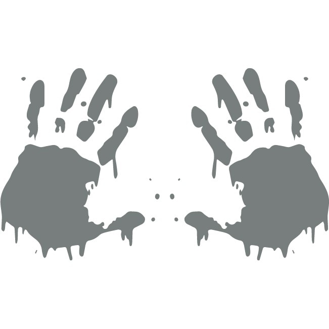 Sticker auto - Palme - Gri Metal - 2buc 15x18 cm