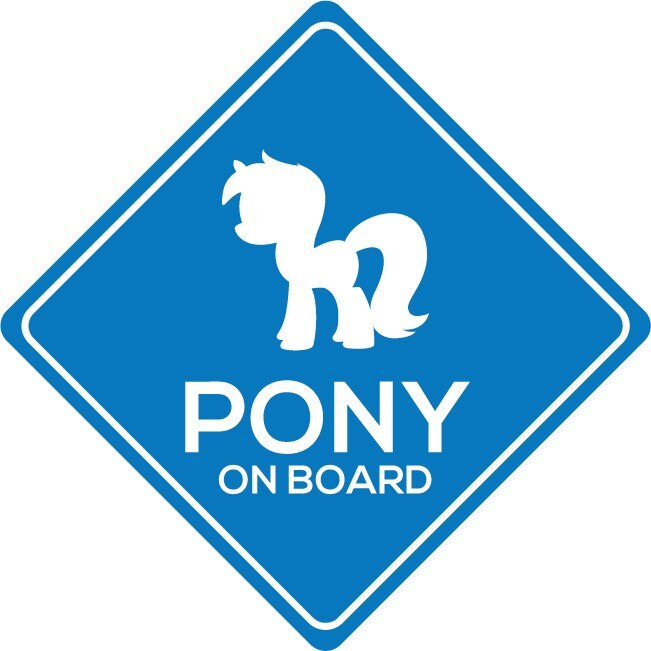 Sticker auto - Ponei - Albastru - 15x15 cm