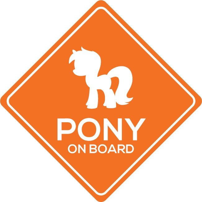 Sticker auto - Ponei - Portocaliu - 15x15 cm