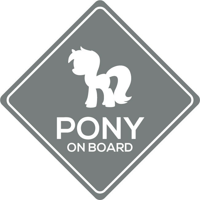 Sticker auto - Ponei - Gri Metal - 15x15 cm