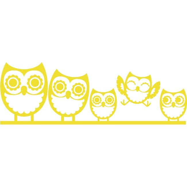 Sticker auto - Bufnite fericite - Lemon - 35x12 cm