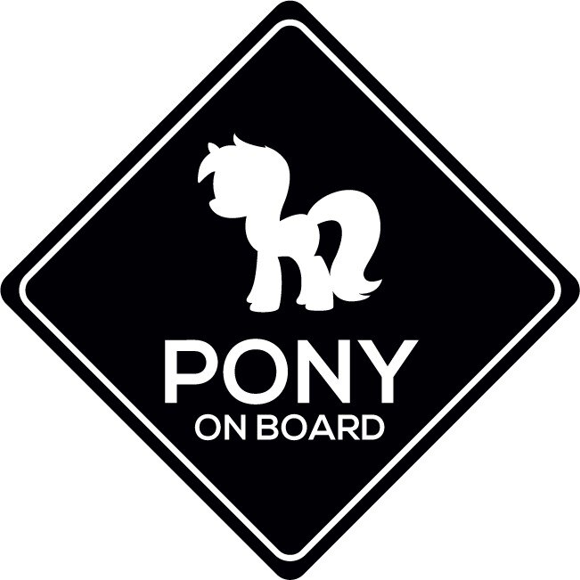 Sticker auto - Ponei - Negru - 15x15 cm