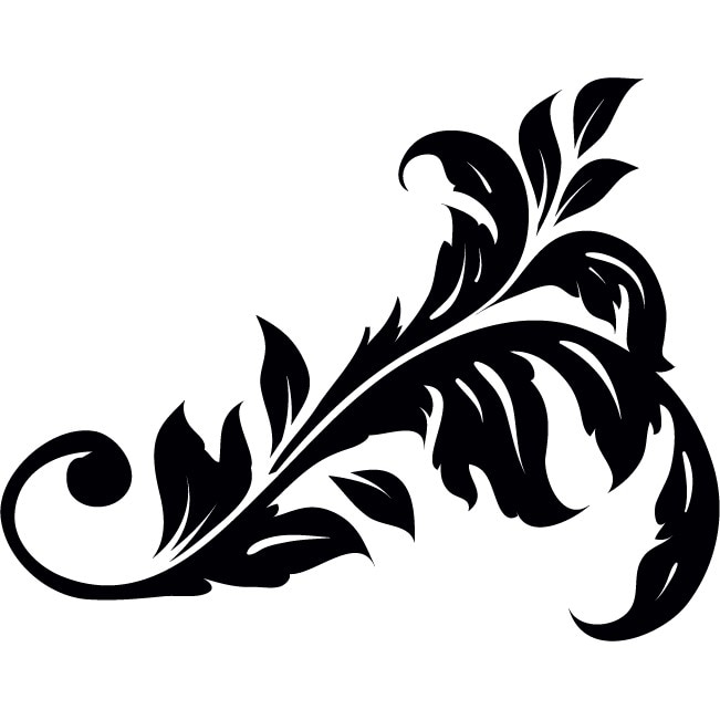 Frunza - Sticker Decorativ - Negru - 140 x 110 cm