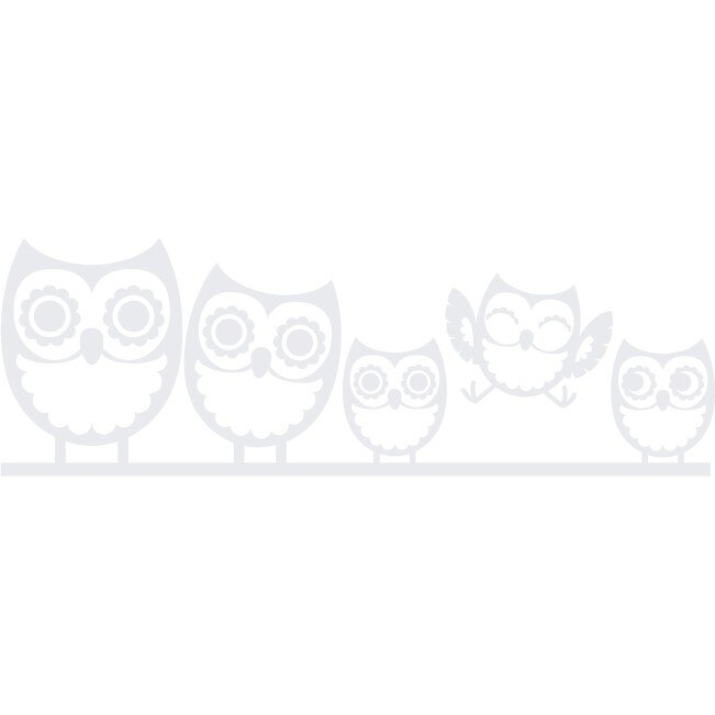 Sticker auto - Bufnite fericite - Alb polar - 35x12 cm