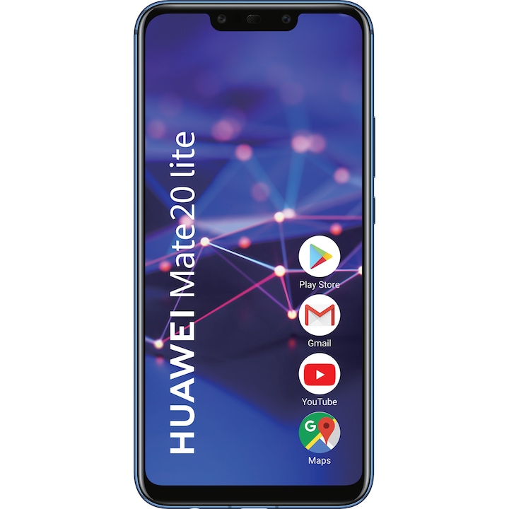 Telefon mobil Huawei Mate 20 Lite, Single SIM, 64GB, 4GB RAM, 4G, Sapphire Blue
