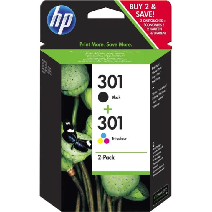 HP 301 Combo Content Pack tintapatronok, Háromszínű