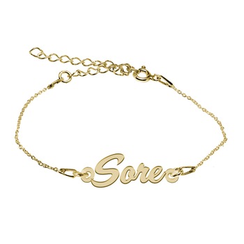 Bratara Argint Placata cu Aur 18 karate, Nume Sore , BijouxMAG, 15 + 4 cm Bratara Argint Placata cu Aur 18 karate, Nume Sore , BijouxMAG, 15 + 4 cm