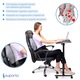 Memóriahabos derék támasz, Suporto, ergonomikus háttámasz kanapéhoz vagy irodai és autós székre, ortopédikus forma, hátpárna amely selymes huzattal kapható, Szürke, 34,30,12/8 cm
