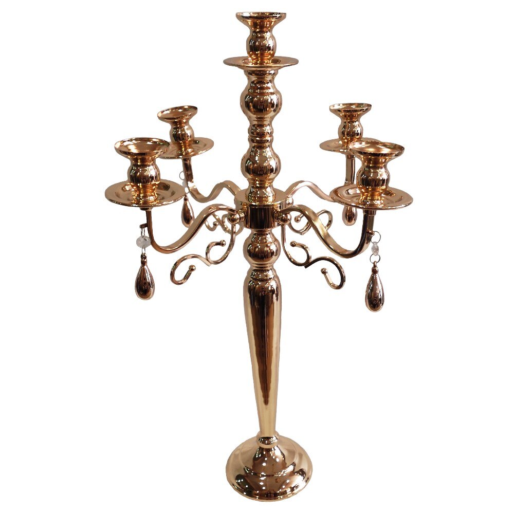 Suport lumanare Accent, 020716, Metal, Auriu, 35/35/60 cm