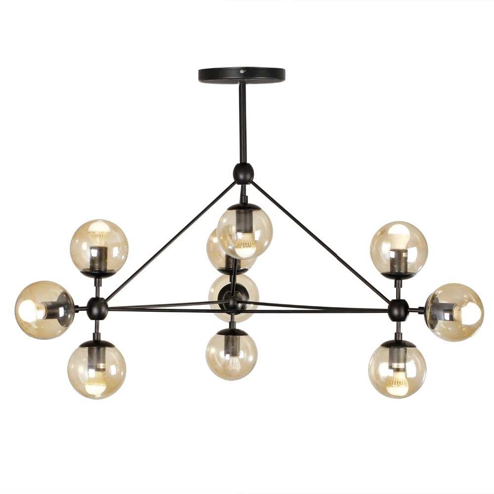 Candelabru NG P8075 SPHERES, E27, 10x40W, 220V, negru