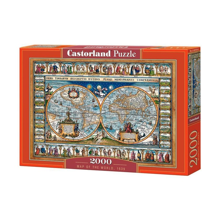 Пъзел Castorland, Карта на света от 1639, 2000 части