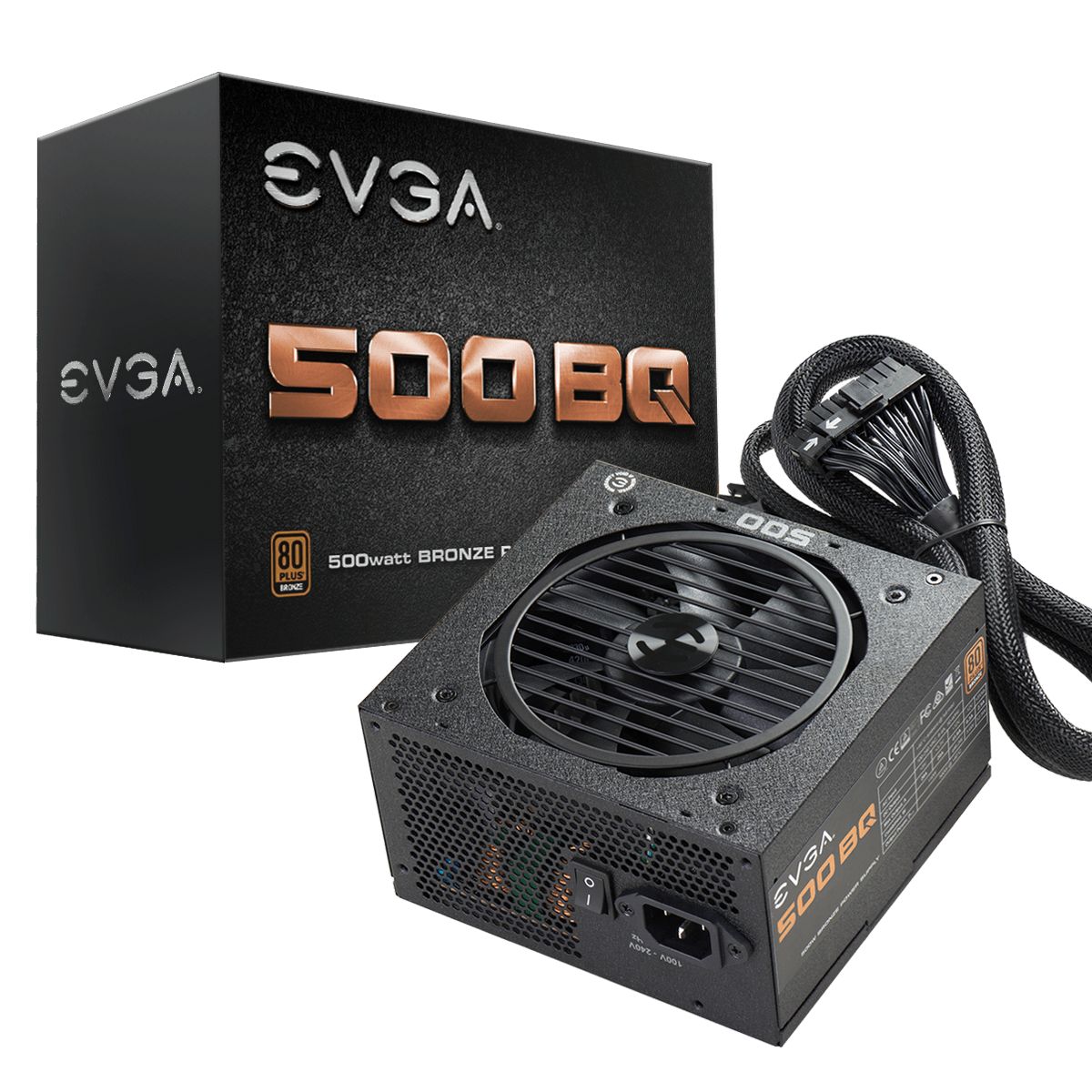 Sursa EVGA 500 BQ, 80 PLUS® Bronze, 500W, Semi Modular