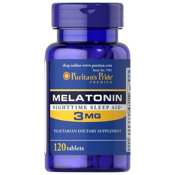 Melatonina 3 mg Puritan`s Pride, 120 comprimate, 18 g Melatonina 3 mg Puritan`s Pride, 120 comprimate, 18 g