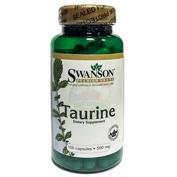 Taurina 500 mg Swanson, 100 capsule, 73 g Taurina 500 mg Swanson, 100 capsule, 73 g