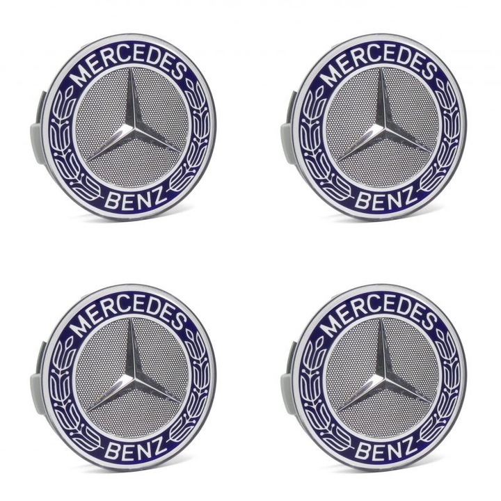 Set 4 Buc Capac Janta OE Mercedes-Benz A17140001255337, argintiu/albastru