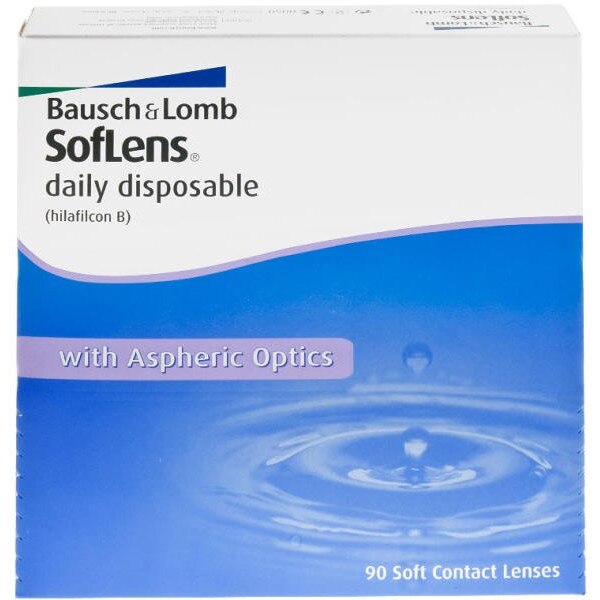 Lentile de contact cu dioptrie +0.75, Bausch&Lomb SofLens daily disposable, 90 buc/cutie