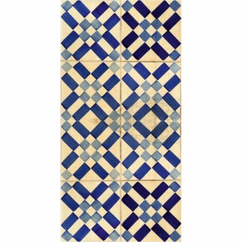 Set stickere autocolante faianta decorativa 20cm x 40cm model vintage crem cu albastru Set stickere autocolante faianta decorativa 20cm x 40cm model vintage crem cu albastru