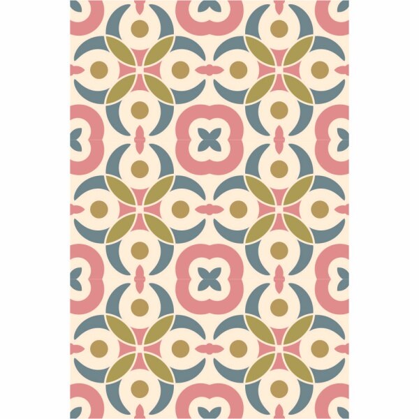 Set stickere autocolante faianta decorativa 20cm x 30cm model retro multicolor 3