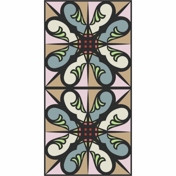 Set stickere autocolante faianta decorativa 20cm x 40cm model retro multicolor 5