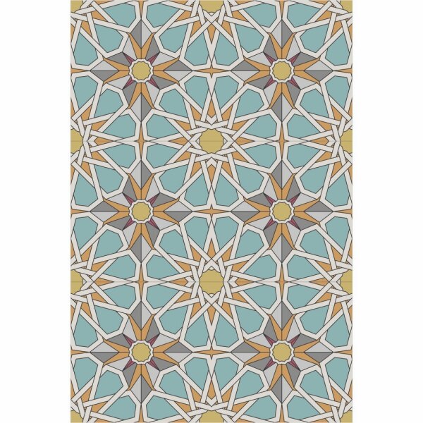 Set stickere autocolante faianta decorativa 20cm x 30cm model retro multicolor 1