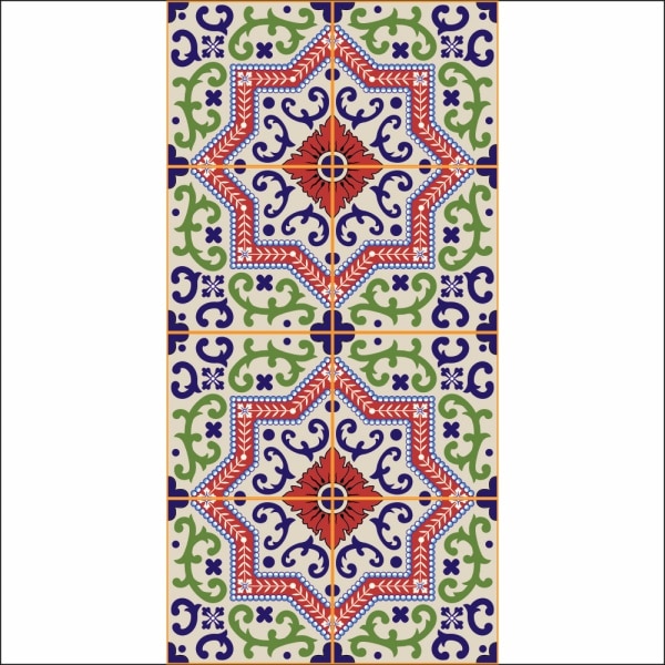 Set stickere autocolante faianta decorativa 20cm x 40cm model retro multicolor 8