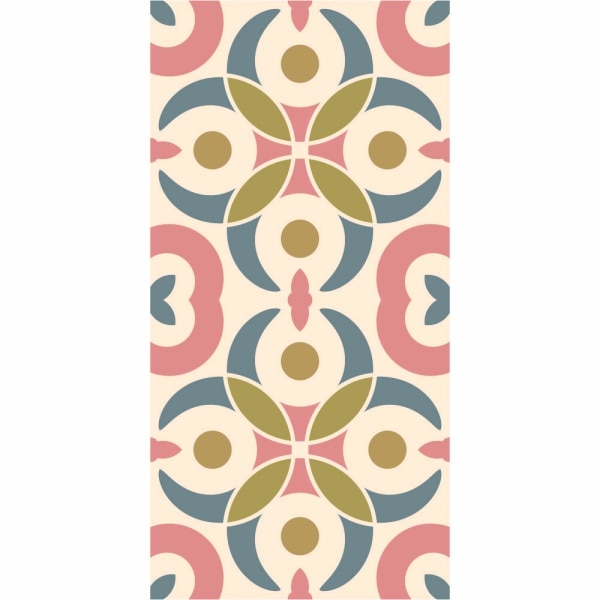 Set stickere autocolante faianta decorativa 20cm x 40cm model retro multicolor 3