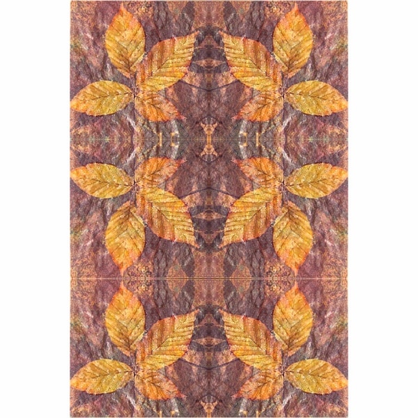 Set stickere autocolante faianta decorativa 20cm x 30cm model frunze portocalii