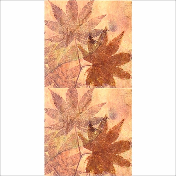 Set stickere autocolante faianta decorativa 20cm x 40cm model frunze maro