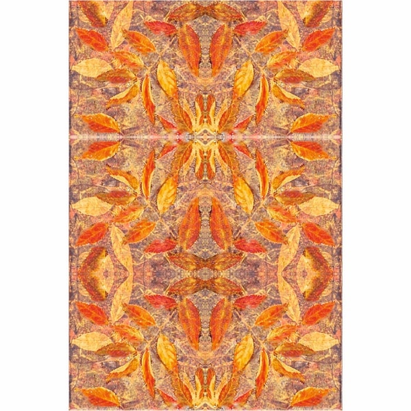 Set stickere autocolante faianta decorativa 20cm x 30cm model frunze portocalii