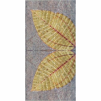 Set stickere autocolante faianta decorativa 20cm x 40cm model frunza galben cu gri Set stickere autocolante faianta decorativa 20cm x 40cm model frunza galben cu gri