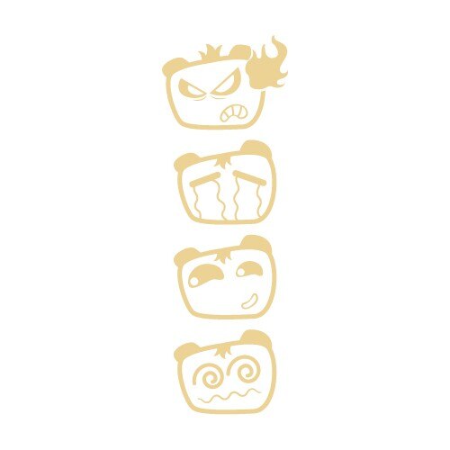 Sticker auto - Dispozitii 4 (pachet) - Bej - 4buc 10x8 cm