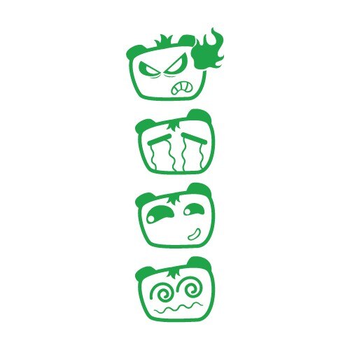 Sticker auto - Dispozitii 4 (pachet) - Verde - 4buc 10x8 cm