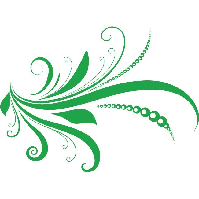 Flori cu margele - Sticker Decorativ - Verde - 113 x 83 cm