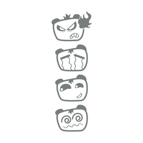 Sticker auto - Dispozitii 4 (pachet) - Gri Metal - 4buc 10x8 cm