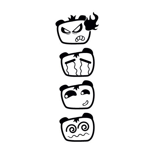 Sticker auto - Dispozitii 4 (pachet) - Negru - 4buc 10x8 cm