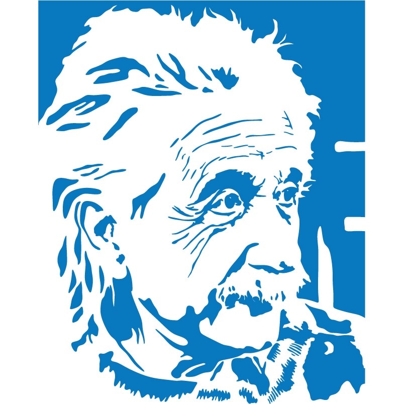 Albert Einstein - Sticker Decorativ - Albastru - 83 x 102 cm