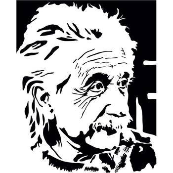 Albert Einstein - Sticker Decorativ - Negru - 110 x 136 cm Albert Einstein - Sticker Decorativ - Negru - 110 x 136 cm