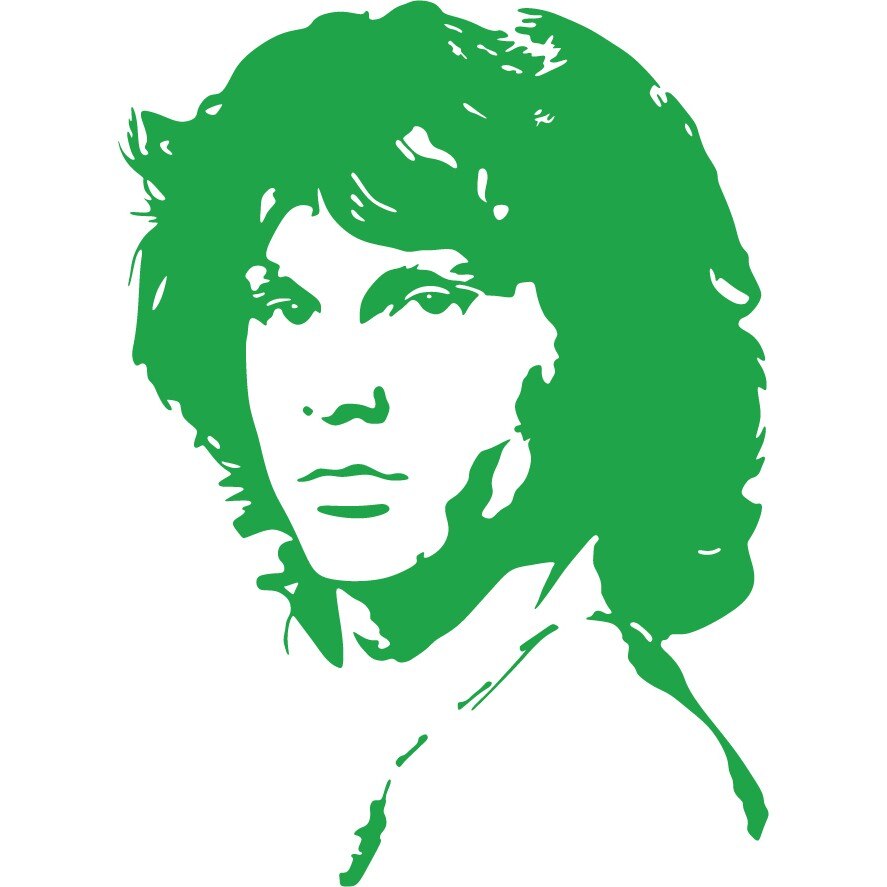 Jim Morrison - Sticker Decorativ - Verde - 83 x 113 cm