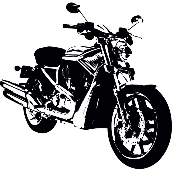 Motocicleta - Sticker Decorativ - Negru - 85 x 83 cm