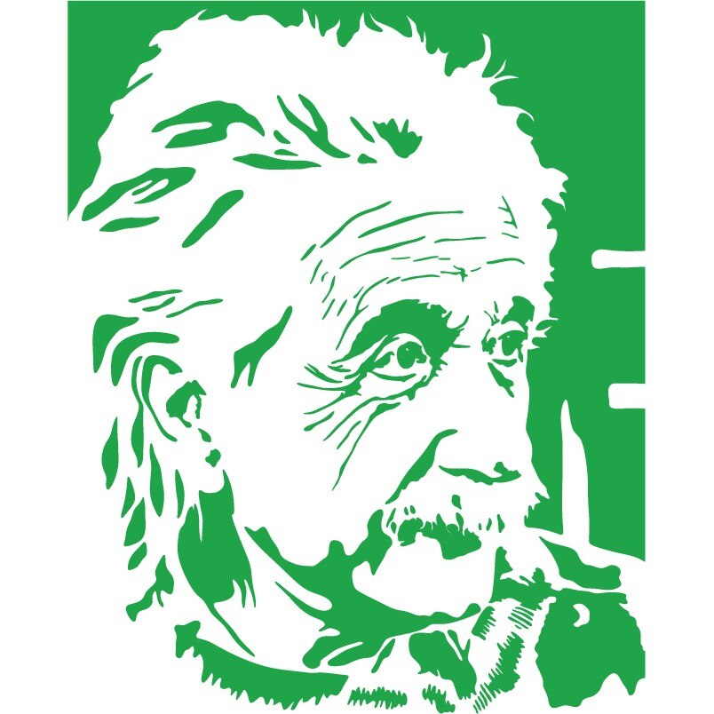 Albert Einstein - Sticker Decorativ - Verde - 83 x 102 cm