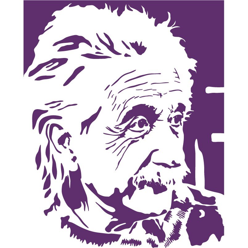 Albert Einstein - Sticker Decorativ - Indigo - 83 x 102 cm