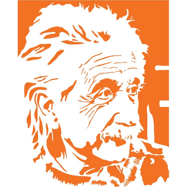 Albert Einstein - Sticker Decorativ - Portocaliu - 110 x 136 cm