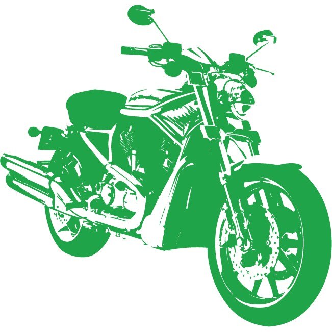 Motocicleta - Sticker Decorativ - Verde - 85 x 83 cm