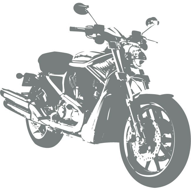 Motocicleta - Sticker Decorativ - Gri Metal - 113 x 110 cm