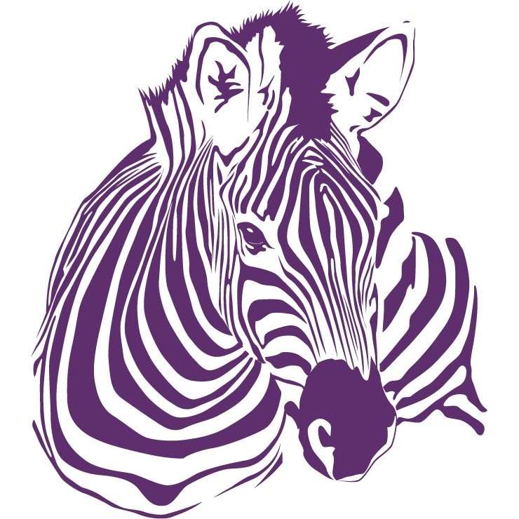 Zebra - Sticker Decorativ - Indigo - 110 x 125 cm