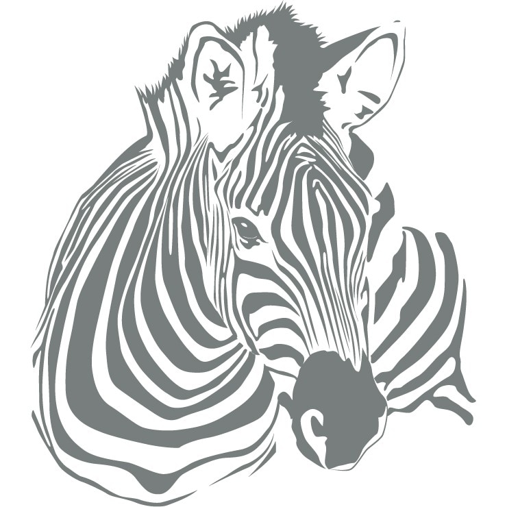 Zebra - Sticker Decorativ - Gri Metal - 110 x 125 cm